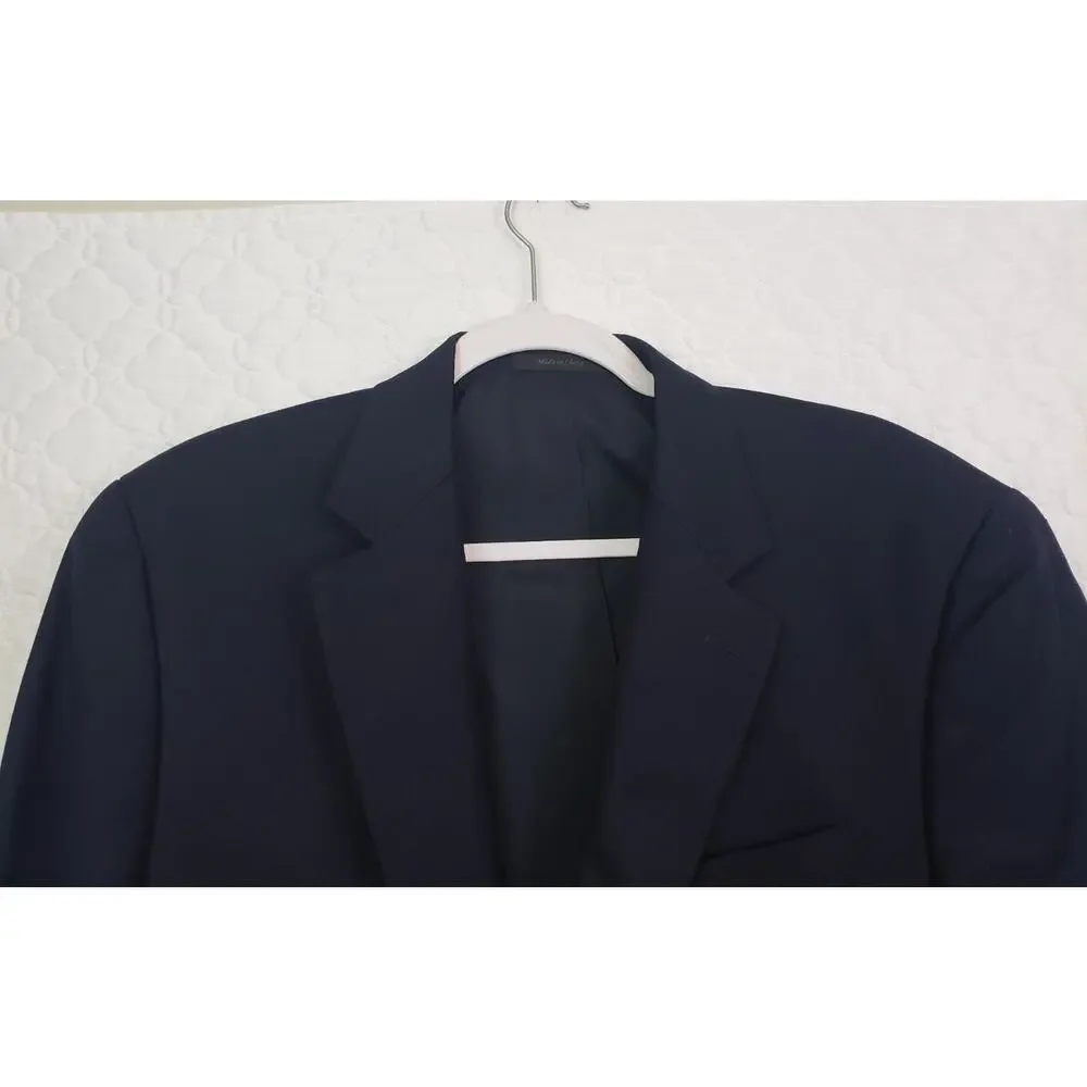 Lauren Ralph Lauren Blazer Meas 40R Navy Blue Wool Gold Buttons Business
